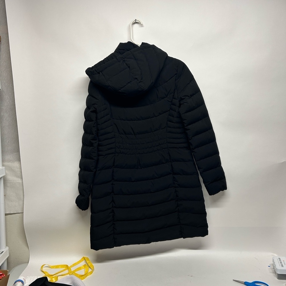 Women's Black Hooded Puffer Coat down filled size small - Picture 6 of 8